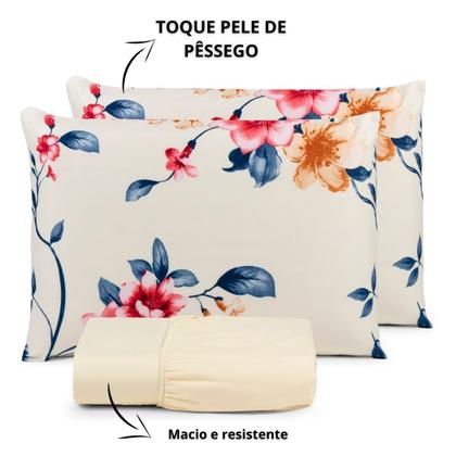 Imagem de Jogo de Lençol Queen 200 Fios Estampado 03 Peças Felicità