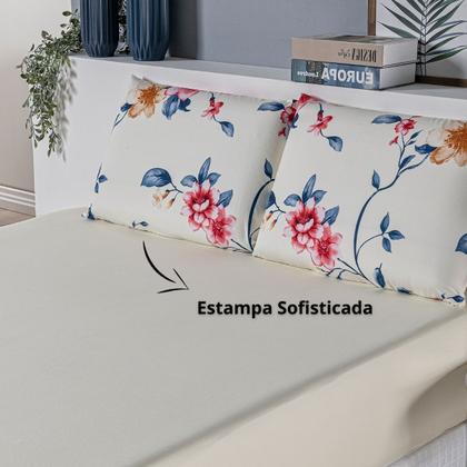 Imagem de Jogo de Lençol Queen 200 Fios Estampado 03 Peças Felicità