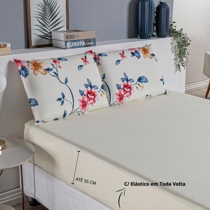 Imagem de Jogo de Lençol Queen 200 Fios Estampado 03 Peças Felicità