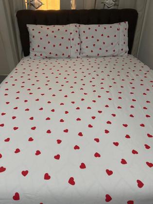 Imagem de Jogo De Lençol Queen 3 Peças 100% Algodão ponto palito com elastico na volta toda