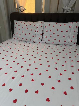 Imagem de Jogo De Lençol Queen 3 Peças 100% Algodão ponto palito com elastico na volta toda