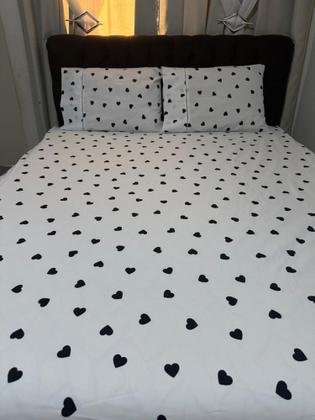 Imagem de Jogo De Lençol Queen 3 Peças 100% Algodão ponto palito com elastico na volta toda