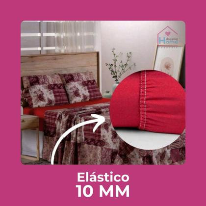 Imagem de Jogo de lençol queen 4 peças estampado micropercal 400 fios macio