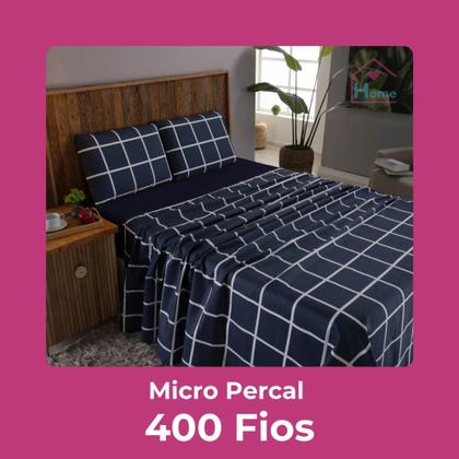 Imagem de Jogo de lençol queen 4 peças estampado micropercal 400 fios macio