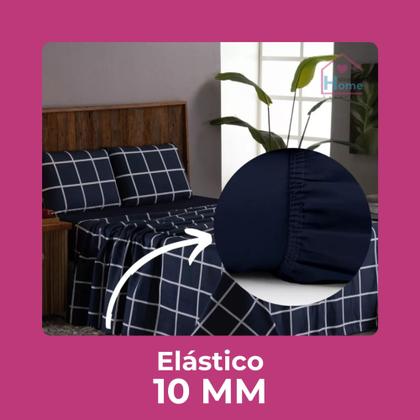 Imagem de Jogo de lençol queen 4 peças estampado micropercal 400 fios macio