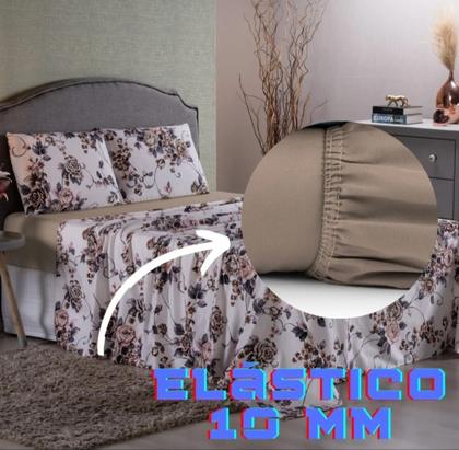 Imagem de Jogo de lençol queen 4 peças estampado micropercal 400 fios macio