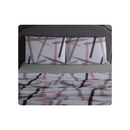 Imagem de Jogo de lençol queen 4 peças estampado micropercal 400 fios macio