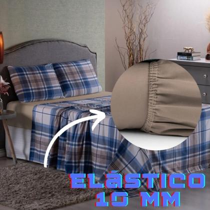 Imagem de Jogo de lençol queen 4 peças estampado micropercal 400 fios macio