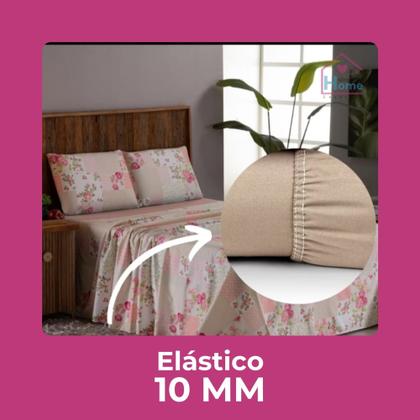 Imagem de Jogo de lençol queen 4 peças estampado micropercal 400 fios macio