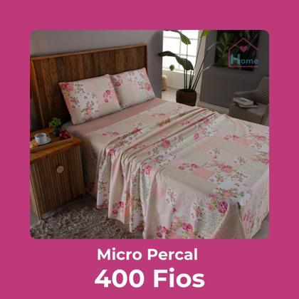 Imagem de Jogo de lençol queen 4 peças estampado micropercal 400 fios macio