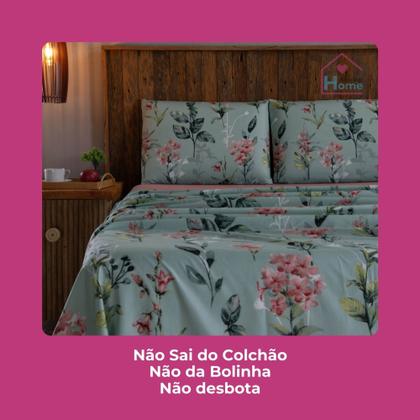 Imagem de Jogo de lençol queen 4 peças estampado micropercal 400 fios macio