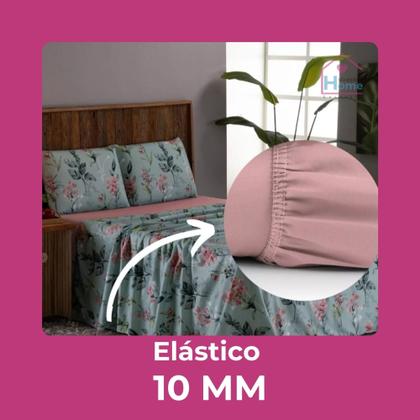 Imagem de Jogo de lençol queen 4 peças estampado micropercal 400 fios macio