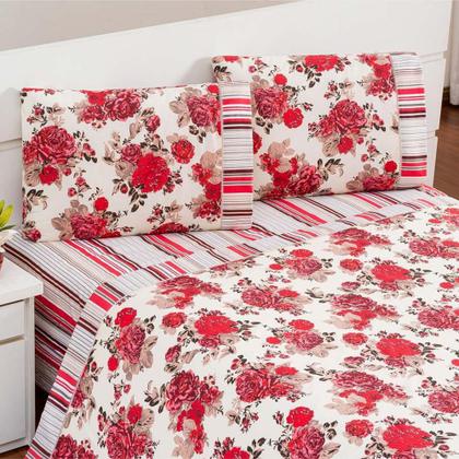 Imagem de Jogo de Lençol Queen 4 Peças Microfibra Estampas Sortidas