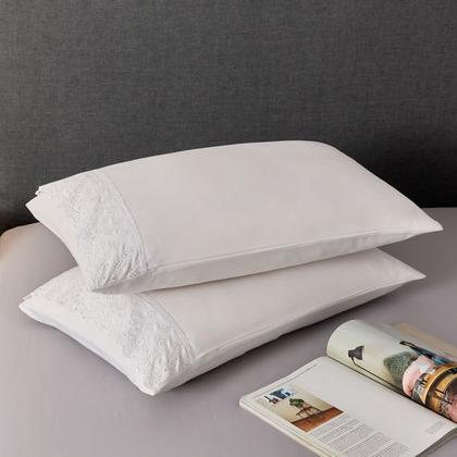 Imagem de Jogo de Lençol Queen 4 Peças Napoli Percal 300 Fios Lese Bordado Inglês