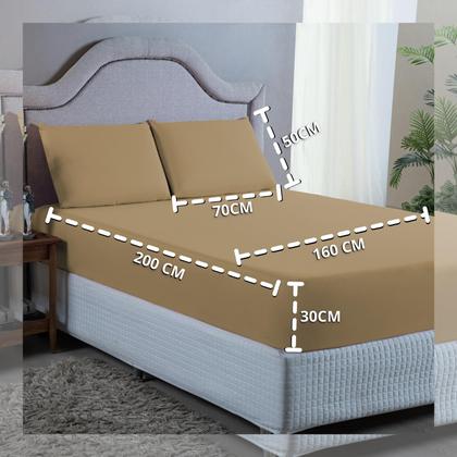 Imagem de Jogo de Lençol Queen 400 Fios 3 Peças Toque Macio Aveludo 100% Micropercal