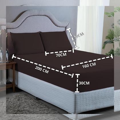 Imagem de Jogo de Lençol Queen 400 Fios 3 Peças Toque Macio Aveludo 100% Micropercal