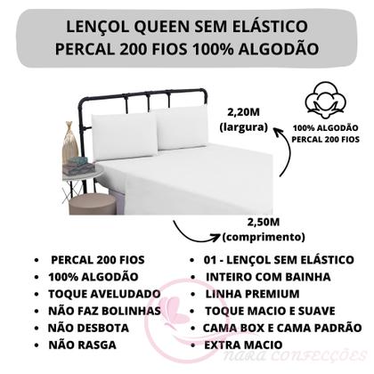 Imagem de Jogo de Lençol Queen ESPLENDORE 100% Algodão Percal 200 Fios 04 Peças Tecido Grosso Toque Macio