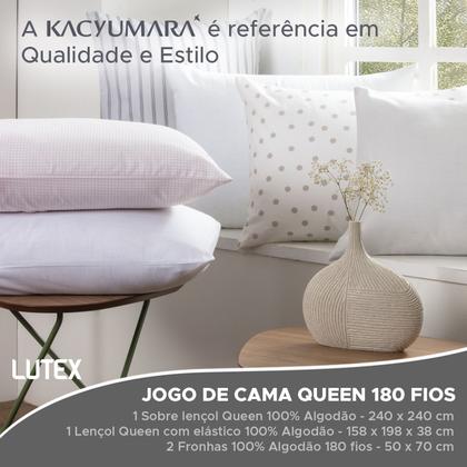 Imagem de Jogo de Lençol Queen Kacyumara New Innovi 180 Fios 100% Algodão Estampado Cama 4 Peças