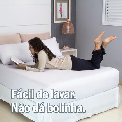 Imagem de Jogo de Lençol Queen Malha 100% Algodão 3 Peças Liso
