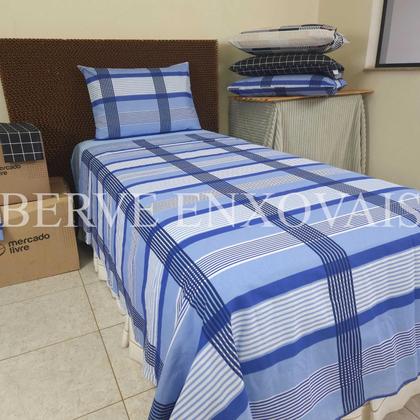 Imagem de Jogo De Lençol Solteiro 100% Algodão Elástico Extra Macio Estampado 3 Peças