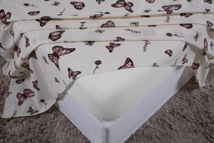 Imagem de Jogo de Lençol SOLTEIRO Algodão 200 Fios 3 Peças ESTAMPADO Lençol de Solteiro Algodão