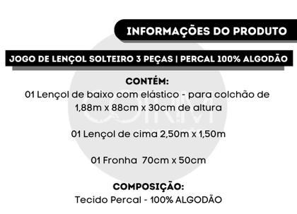 Imagem de Jogo de Lençol SOLTEIRO Algodão 200 Fios 3 Peças ESTAMPADO Lençol de Solteiro Algodão