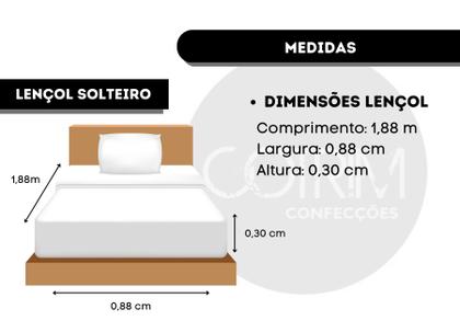 Imagem de Jogo de Lençol SOLTEIRO Algodão 200 Fios 3 Peças ESTAMPADO Lençol de Solteiro Algodão