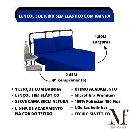 Imagem de Jogo de Lençol Solteiro com Elástico Microfibra Premium 03 Peças Jogo de Cama Box 30CM Altura