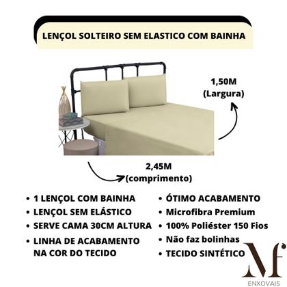 Imagem de Jogo de Lençol Solteiro com Elástico Microfibra Premium 03 Peças Jogo de Cama Box 30CM Altura