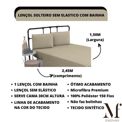 Imagem de Jogo de Lençol Solteiro com Elástico Microfibra Premium 03 Peças Jogo de Cama Box 30CM Altura