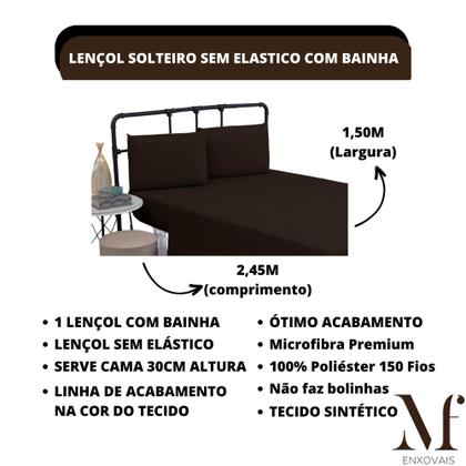 Imagem de Jogo de Lençol Solteiro com Elástico Microfibra Premium 03 Peças Jogo de Cama Box 30CM Altura