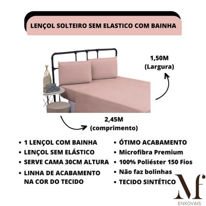 Imagem de Jogo de Lençol Solteiro com Elástico Microfibra Premium 03 Peças Jogo de Cama Box 30CM Altura