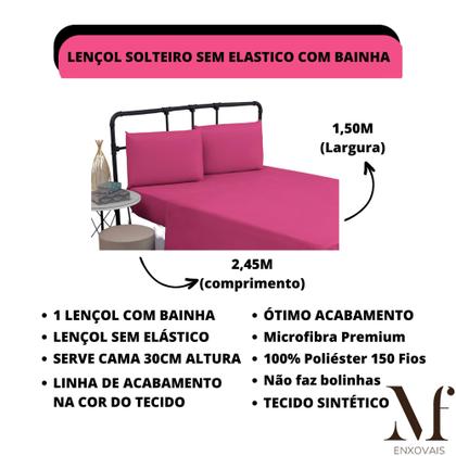 Imagem de Jogo de Lençol Solteiro com Elástico Microfibra Premium 03 Peças Jogo de Cama Box 30CM Altura