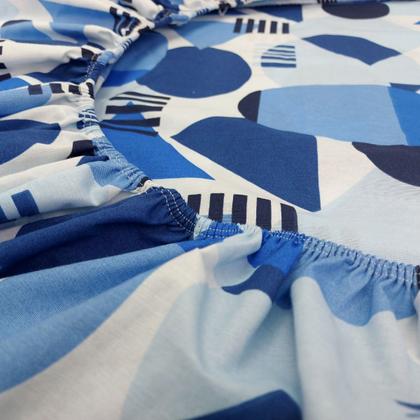 Imagem de Jogo De Lençol Solteiro Elástico Algodão Pol Estampado Cama Box 2 Peças