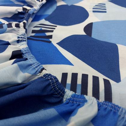 Imagem de Jogo De Lençol Solteiro Elástico Algodão Pol Estampado Cama Box 2 Peças