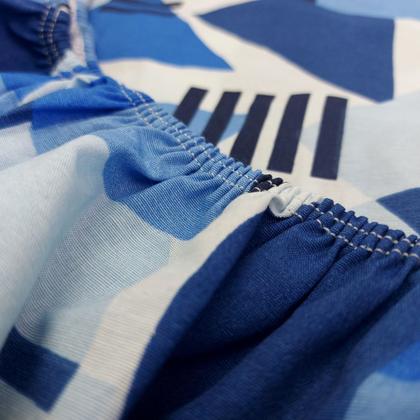 Imagem de Jogo De Lençol Solteiro Elástico Algodão Pol Estampado Cama Box 2 Peças