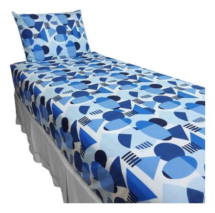 Imagem de Jogo De Lençol Solteiro Elástico Algodão Pol Estampado Cama Box 2 Peças