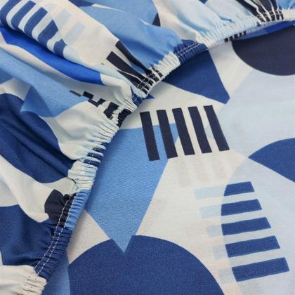 Imagem de Jogo De Lençol Solteiro Elástico Algodão Pol Estampado Cama Box 2 Peças