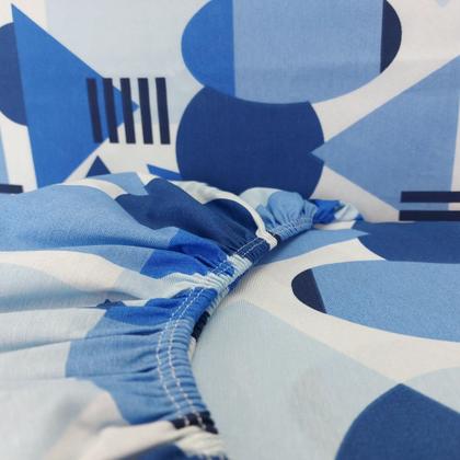 Imagem de Jogo De Lençol Solteiro Elástico Algodão Pol Estampado Cama Box 2 Peças