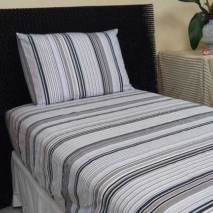 Imagem de Jogo De Lençol Solteiro Elástico Algodão Pol Estampado Cama Box 2 Peças