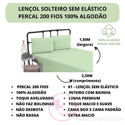 Imagem de Jogo de Lençol Solteiro ESPLENDORE 100% Algodão Percal 200 Fios 03 Peças Tecido Grosso Toque Macio