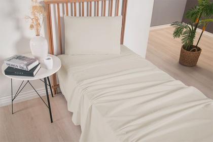 Imagem de Jogo de Lençol Versatile Ponto Palito Completo 3 Peças Solteiro Micropercal 100% Poliéster - Cáqui 