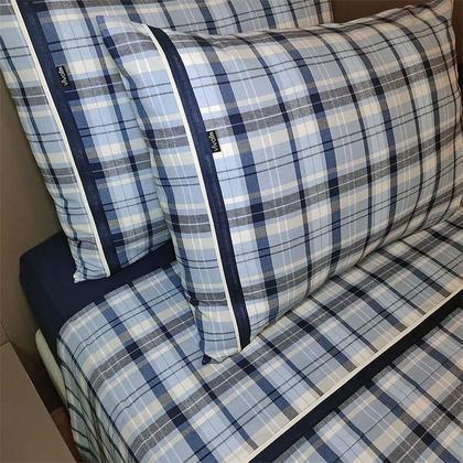 Imagem de Jogo De Lençol Vivain Flanela Casal Safira 4 Peças