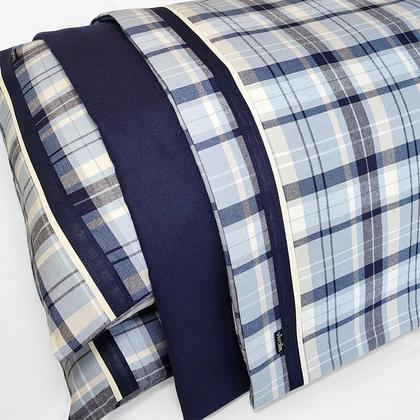 Imagem de Jogo De Lençol Vivain Flanela Casal Safira 4 Peças