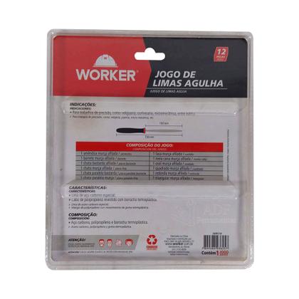 Imagem de Jogo de Lima Agulha 12 Peças Worker