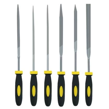 Imagem de Jogo De Limas Agulha 6 Peças Com Cabo Emborrachado Profissional Bomvink