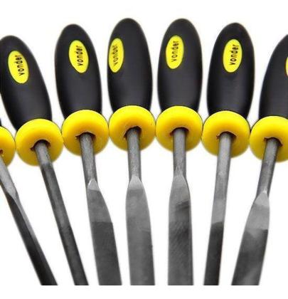 Imagem de Jogo de Limas Agulha com Cabo pra Ourives Mecânica Kit C/12 - Vonder