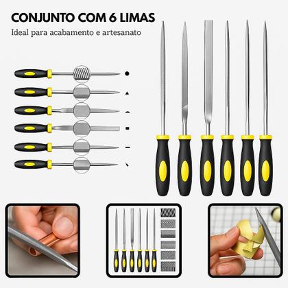 Imagem de Jogo De Limas Agulha Com Cabo Profissional 6 Peças Bomvink