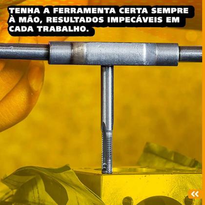 Imagem de Jogo de Macho 8 Peças Com Vira Macho Profissional M3 a M12 Para Fazer Rosca Kit Completo