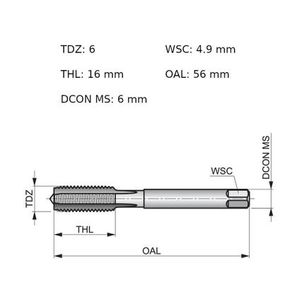 Imagem de Jogo de macho manual aço rápido M6 x 1 mm DIN352 com 3 peças E100M6NO8